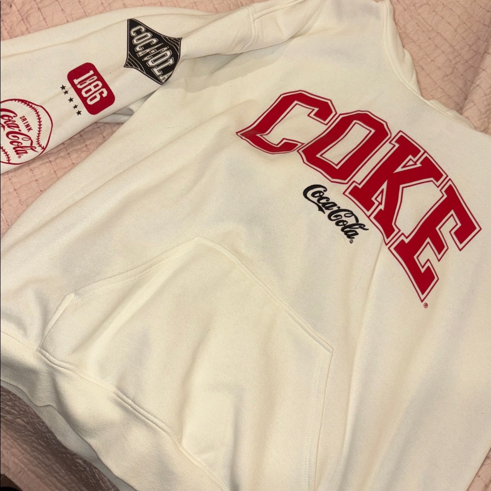 Coca-Cola Red and White Sweatshirt